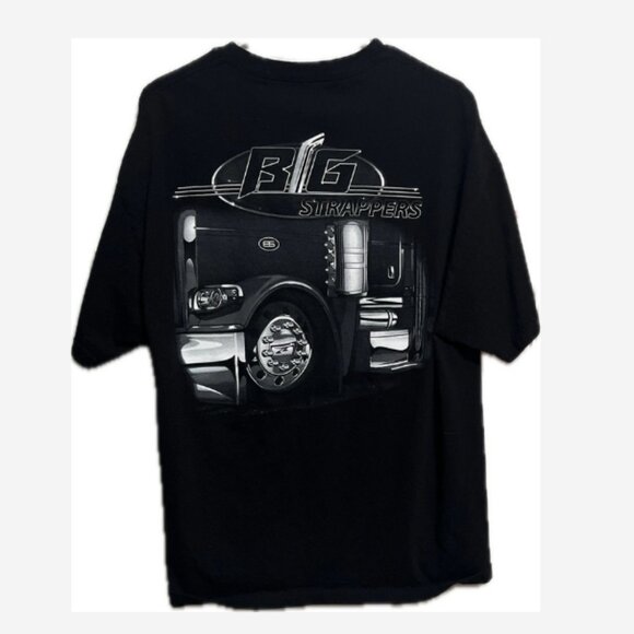 Big Strappers T-Shirt Men's Size XL Black 100% Cotton "Big Strappin Ain't Easy" - Picture 3 of 4